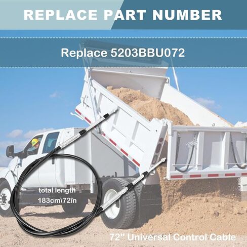 72" Universal Control Cable Fit for Products 5200 Series Universal Mount Control Cable PTO Valve Dump Truck 5203BBU072 in Kuwait