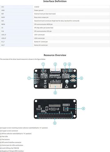 قبعة عرض ورق إلكتروني مقاس 7.5 بوصة لـ Raspberry Pi، شاشة حبر إلكتروني أحادية اللون مقاس 800 × 480 مع واجهة SPI، متوافقة مع Arduino، STM32، ESP32 - تحديث جزئي وكامل in Kuwait
