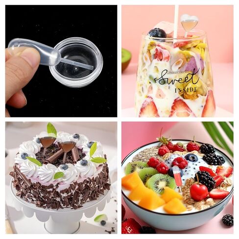 100 قطعة من ماصات الكب كيك الصغيرة سعة 4 مل، قطارة سائلة بلاستيكية شفافة بنمطين، ماصات قطارة ضغط سائلة لنقل السائل، ماصة صغيرة للاستعمال مرة واحدة لتزيين كب كيك الفراولة والشوكولاتة in Saudi Arabia