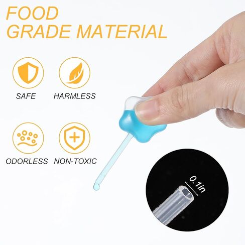 150 Pcs Pipetas para Postres, 4ml Mini Pipetas para Flan, 3 Shapes of Clear Pipettes for Cupcakes, Plastic Pipettes for Dessert Decorations, Birthday Party and Holiday Decoration in Saudi Arabia