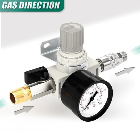 3/8" NPT Air Compressor Regulator, with 0-150 PSI Gauge, BR3000 Air Gauge Regulator Inline for Air Compressor and Pneumatic Tools in Kuwait