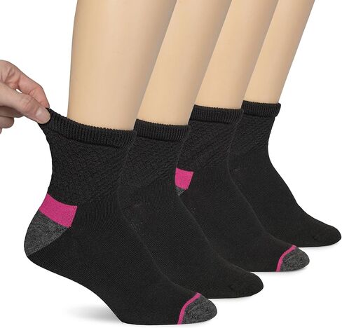 Dr. Scholl's womens Diabetes & Circulatory Texture Top Ankle Socks - 4 Pairs - Non-binding Relaxed Fit Comfort in Saudi Arabia