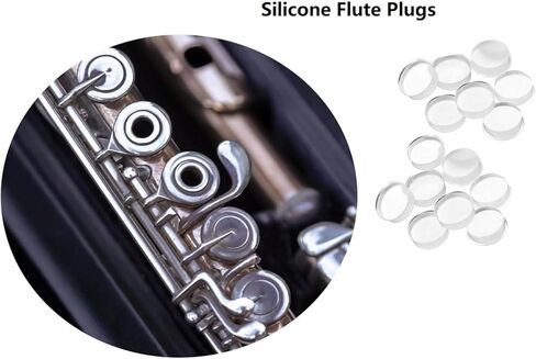 4 Sets Flute Key Cork Covers Include 24 Pcs 8mm Silicone Flute Hole Plugs, 12 Pcs Tail Brick Cork Part Accessaries in Saudi Arabia