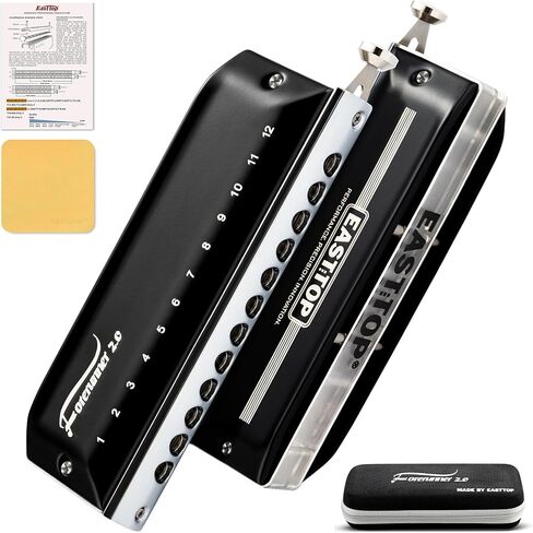 EAST TOP FORERUNNER 2.0 هارمونيكا لوني بدون صمامات، 12 فتحة 48 نغمة C جهاز فم لوني لجميع المستويات والمبتدئين والطلاب كهدية in Kuwait