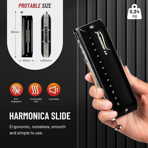 EAST TOP FORERUNNER 2.0 هارمونيكا لوني بدون صمامات، 12 فتحة 48 نغمة C جهاز فم لوني لجميع المستويات والمبتدئين والطلاب كهدية in Kuwait