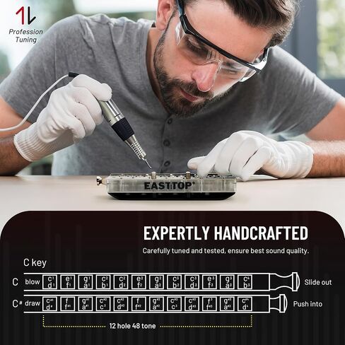 EAST TOP FORERUNNER 2.0 هارمونيكا لوني بدون صمامات، 12 فتحة 48 نغمة C جهاز فم لوني لجميع المستويات والمبتدئين والطلاب كهدية in Kuwait