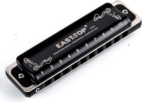EAST TOP T008K 2.0 تحديث مفتاح هارمونيكا C، جهاز فم دياتوني ذو 10 فتحات مع حافظة بسحاب، هارمونيكا قياسية فاخرة لجميع المستويات والمهنيين والمبتدئين والطلاب، كهدية in Kuwait