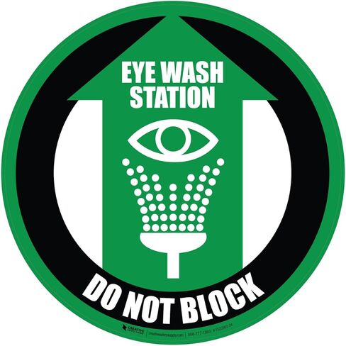 Eye Wash Station Do Not Block Circular - Floor Sign 24" x 24" - Permanent in Kuwait