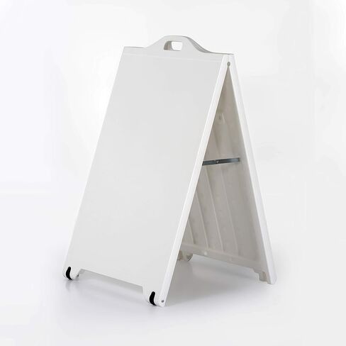 M&T Displays Street SignPro Board, White 24x36 Inch Weatherproof Sandwich Board A-Frame Sidewalk Curb Sign Holder Folding Portable Double Sided Advertising Display for Restaurant Cafe in Saudi Arabia