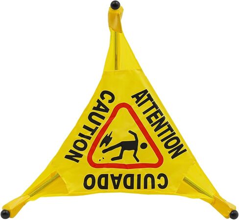 8 PCS Pop up Wet Floor Sign with Storage Tube, 20 Inch Wet Safety Warning Caution Cone Yellow Warning Sign for Commercial Stores Grocery Office Use,with Umbrella Frame in Saudi Arabia