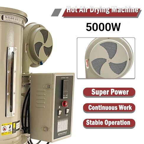 100kg Hopper Type Plastic Dryer 5000W Stainles Steel Hot Air Drying for PP PET Plastic Raw Material 220V in Kuwait
