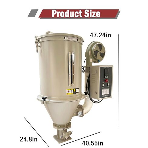 100kg Hopper Type Plastic Dryer 5000W Stainles Steel Hot Air Drying for PP PET Plastic Raw Material 220V in Kuwait