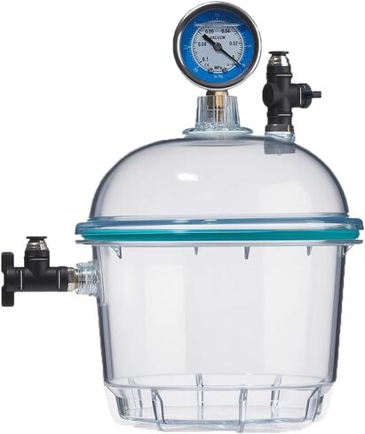 Polycarbonate Vacuum Desiccator, 150/250mm Plastics Vacuum Dryer Jar, with Negative Pressure Gauge, Double Valve, for Storage, Drying, Storage (150ml) in Saudi Arabia