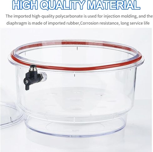 150mm Double Valve Vacuum Dryer Jar, Lab Vacuum Desiccator, with Double Valves, Pressure Gauge, Operating Ambient Temperature -25℃-120℃, for Vacuum Drying and Storage in Kuwait