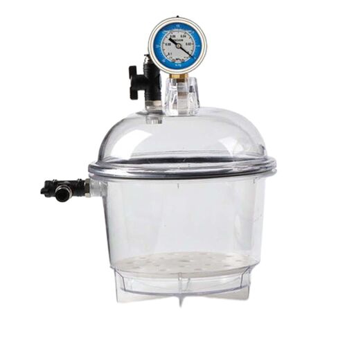Vacuum Desiccator 150mm (5.9 inch) - Double Valves Glassware Lab Desiccator Dryer Jar for Moisture Control in Kuwait