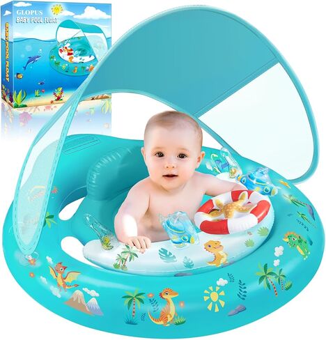 Baby Pool Float with Canopy Upf50+ Sun Protection, Baby Swimming Float in Saudi Arabia