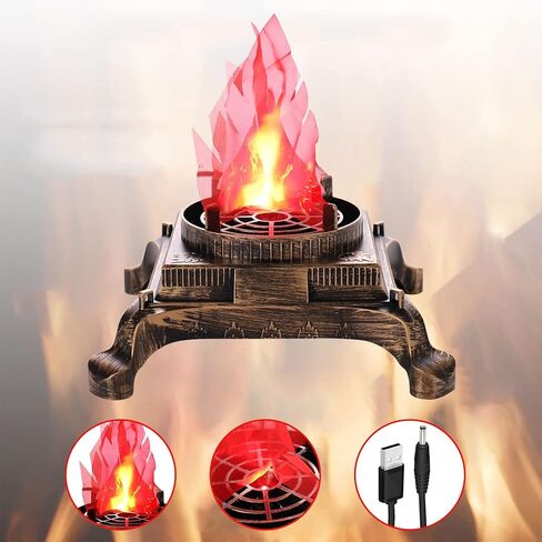 GULI Halloween 3W Prop LED Fake Fire Flame Effect Lamp Torch Night Light Artificial 3D Campfire Lamp for Christmas Festival Event Party Club Decor(6inches-Stand Led Flame Light) in Kuwait