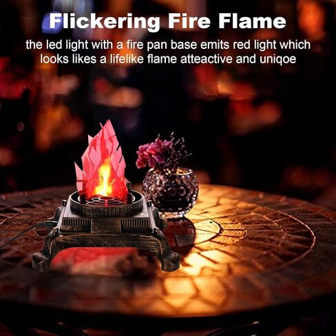 GULI Halloween 3W Prop LED Fake Fire Flame Effect Lamp Torch Night Light Artificial 3D Campfire Lamp for Christmas Festival Event Party Club Decor(6inches-Stand Led Flame Light) in Kuwait