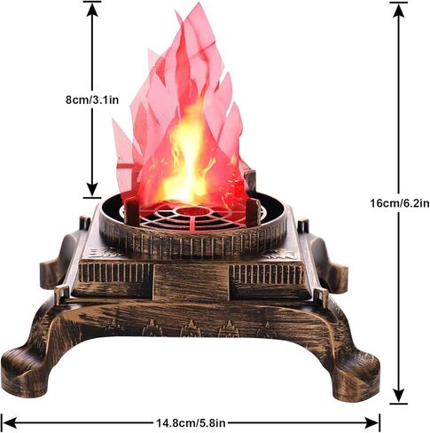 GULI Halloween 3W Prop LED Fake Fire Flame Effect Lamp Torch Night Light Artificial 3D Campfire Lamp for Christmas Festival Event Party Club Decor(6inches-Stand Led Flame Light) in Kuwait