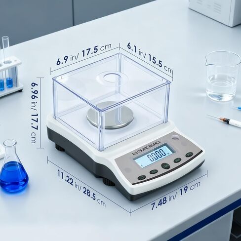 Antstone Lab Scale 500g x 0.001g Accuracy Digital Scientific 1mg Scale Laboratory Precision Analytical Balance with Windshield 001 Gram Readability Digital Jewelry Weighing Scale with 200g Weight in Kuwait