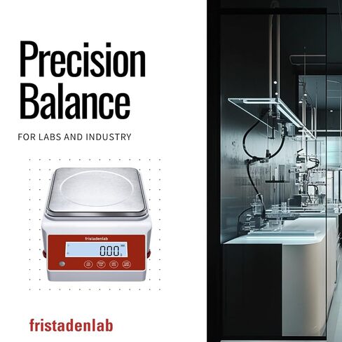 Fristaden Lab Precision Balance – 5000 g × 0.01 g High-Capacity Digital Lab Scale | Calibration Certificate, RS-232 Data Output, Stainless Steel Pan, U.S. Warranty in Saudi Arabia