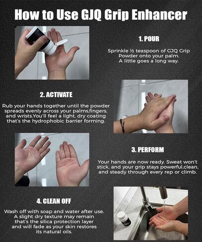 Hydrophobic Grip Enhancer, Advanced Sweat - Resistant Power Chalk for Climbing, Lifting, Gymnastics & Indoor Training, Boosts Grip & Friction in Kuwait