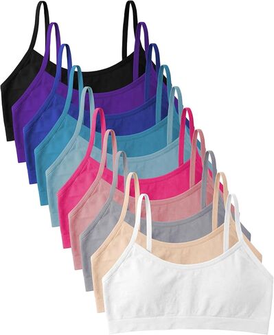 Andrew Scott Girls Seamless Training Bra | Cropped Cami Sports Brallete for Teens | Soft & Stretch | Multi-Packs in Saudi Arabia