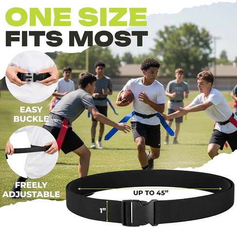 Flag Football Belts Set for 14 Players – 28 Durable Red & Blue Flags with 4 Extra Flags, Adjustable Belts & Carry Bag – Youth & Adult Flag Football Equipment for Teams, PE & Backyard Games in Saudi Arabia