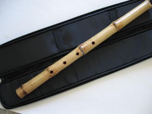 1.8 Pentatonic Shakuhachi w/o. Root End 5 Holes -- KINKO voicing hole w. buffalo Horn Flake inlet - Traditional Zen Instrument in Saudi Arabia