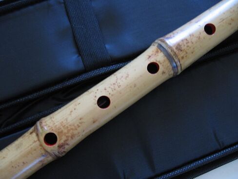 1.8 Pentatonic Shakuhachi w/o. Root End 5 Holes -- KINKO voicing hole w. buffalo Horn Flake inlet - Traditional Zen Instrument in Saudi Arabia