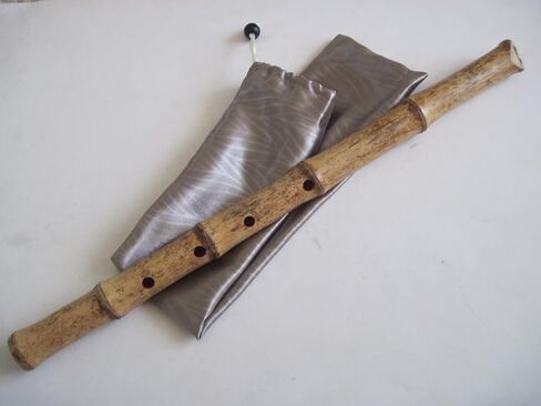 1.8 Pentatonic Shakuhachi w/o. Root End 5 Holes -- KINKO voicing hole w. buffalo Horn Flake inlet - Traditional Zen Instrument in Saudi Arabia