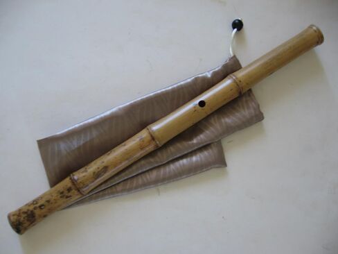 1.8 Pentatonic Shakuhachi w/o. Root End 5 Holes -- KINKO voicing hole w. buffalo Horn Flake inlet - Traditional Zen Instrument in Saudi Arabia