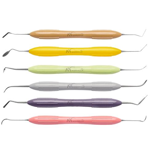 Dental Composite Filling Instruments Set of 6 Silicone Handle Restoration Appling Condensing Resin Tooth Restoration Tools in Kuwait