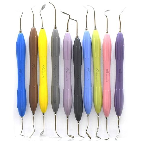 Set of 10 Dental Composite Placement Filling Instruments Silicone Handle Restoration Plugger/Spatula Appling Condensing Resin Tooth Restoration Set in Kuwait