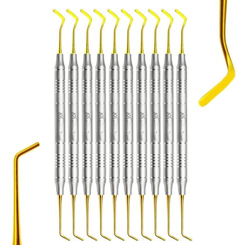 Spatula & Plugger Restorative Composite Filling Instrument 5 Pc Set – Golden Titanium-Coated Tools for Dental Restoration, Autoclavable, Rust-Resistant in Kuwait