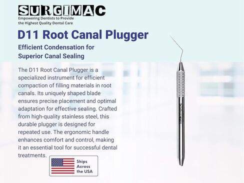 SurgiMac Premium D11 Root Canal Plugger, 0.40mm, Stainless Steel Endodontic Tool, Precision Dental Instrument for Root Canal Treatments, 1-Pack in Saudi Arabia