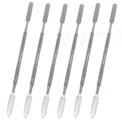 yukata Stainless Steel Spatula Lab Spatula Mini Metal Spatula Micro Spatula Art Spatula Conical Arrow End Flat End 6PCS (Wire Palette bar) in Saudi Arabia