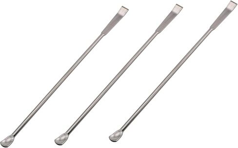 3PCS 150mm/5.9 inch Laboratory Stainless Steel Sampling Reagent Spoon Silver Mixing Scraper Suitable for Home Science School Use in Saudi Arabia