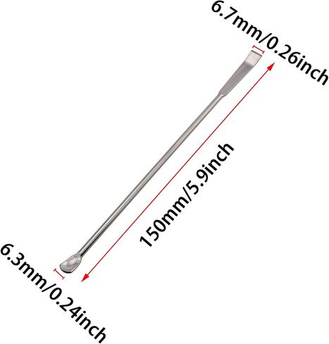 3PCS 150mm/5.9 inch Laboratory Stainless Steel Sampling Reagent Spoon Silver Mixing Scraper Suitable for Home Science School Use in Saudi Arabia