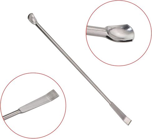 3PCS 150mm/5.9 inch Laboratory Stainless Steel Sampling Reagent Spoon Silver Mixing Scraper Suitable for Home Science School Use in Saudi Arabia