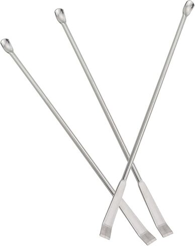 3PCS 150mm/5.9 inch Laboratory Stainless Steel Sampling Reagent Spoon Silver Mixing Scraper Suitable for Home Science School Use in Saudi Arabia