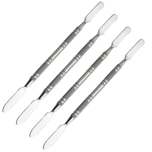 TAODAN 4PCS 160mm Silver Stainless Steel Spatula Double Ended Laboratory Scraper Mini Metal Embossing Rod Foundation Tint Bar Suitable for Classrooms and Plants in Saudi Arabia