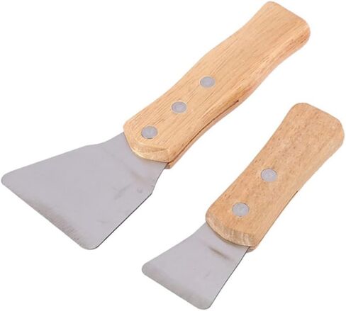 1Pcs Ceiling Install Spatula Scoop with Wooden Handle Stretch Ceiling Film Shovel Accessories for Welding Harpoon, Large in Saudi Arabia