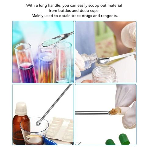 12Pcs Stainless Steel Lab Spatula, Laboratory Tiny Mixing Spatula Laboratory Sampling Spoon Micro Scoop Set for Gel Powder Cap Filler in Saudi Arabia