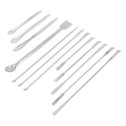 12Pcs Stainless Steel Lab Spatula, Laboratory Tiny Mixing Spatula Laboratory Sampling Spoon Micro Scoop Set for Gel Powder Cap Filler in Saudi Arabia