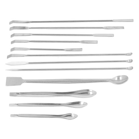 12Pcs Stainless Steel Lab Spatula, Laboratory Tiny Mixing Spatula Laboratory Sampling Spoon Micro Scoop Set for Gel Powder Cap Filler in Saudi Arabia