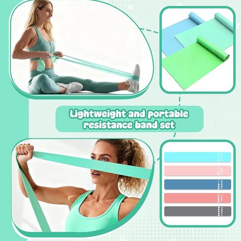 19PCS Pilates Kit, Mint Green Home Pilates Workout Kit for Women, Pilates Equipment with 14" Pilates Ring and Ball, Ankle Weights, Resistance Bands, Pilates Socks Accessories for Home Workout in Kuwait
