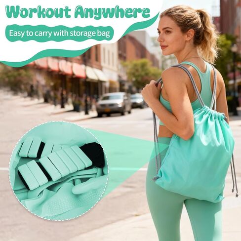 19PCS Pilates Kit, Mint Green Home Pilates Workout Kit for Women, Pilates Equipment with 14" Pilates Ring and Ball, Ankle Weights, Resistance Bands, Pilates Socks Accessories for Home Workout in Kuwait