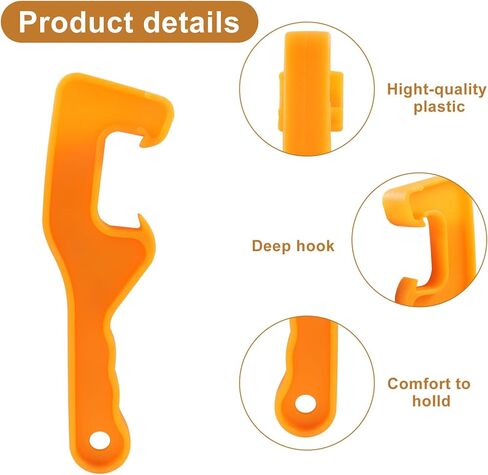 5 Gallon Bucket Lid Opener Tool, 3 Pieces Plastic Pail Lid Remover Paint Opener, Orange Bucket Wrench for Home Industrial Use in Saudi Arabia