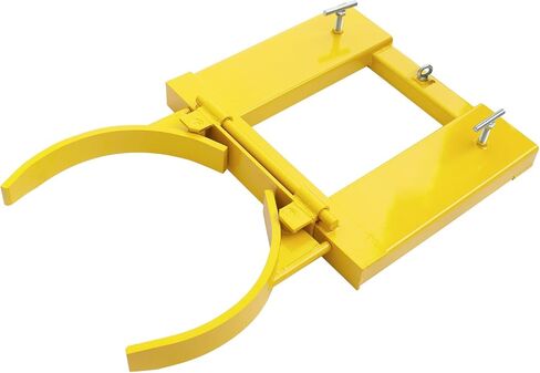 Drum Grabber 1500lbs Capacity Single Fork Mounted Drum Gripper, Hinged Folding Arm Design for 55 Gallon Drums up to 22.4" Diameter, Yellow in Saudi Arabia